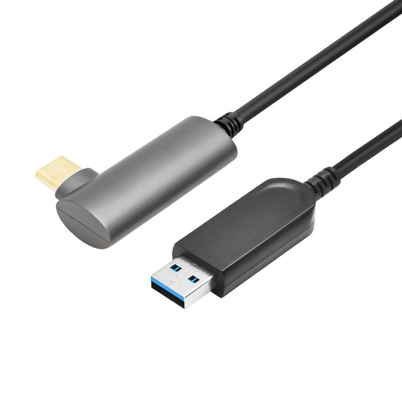 USB3.0 AM 转 USB-C 活动光缆，带直角，向后兼容