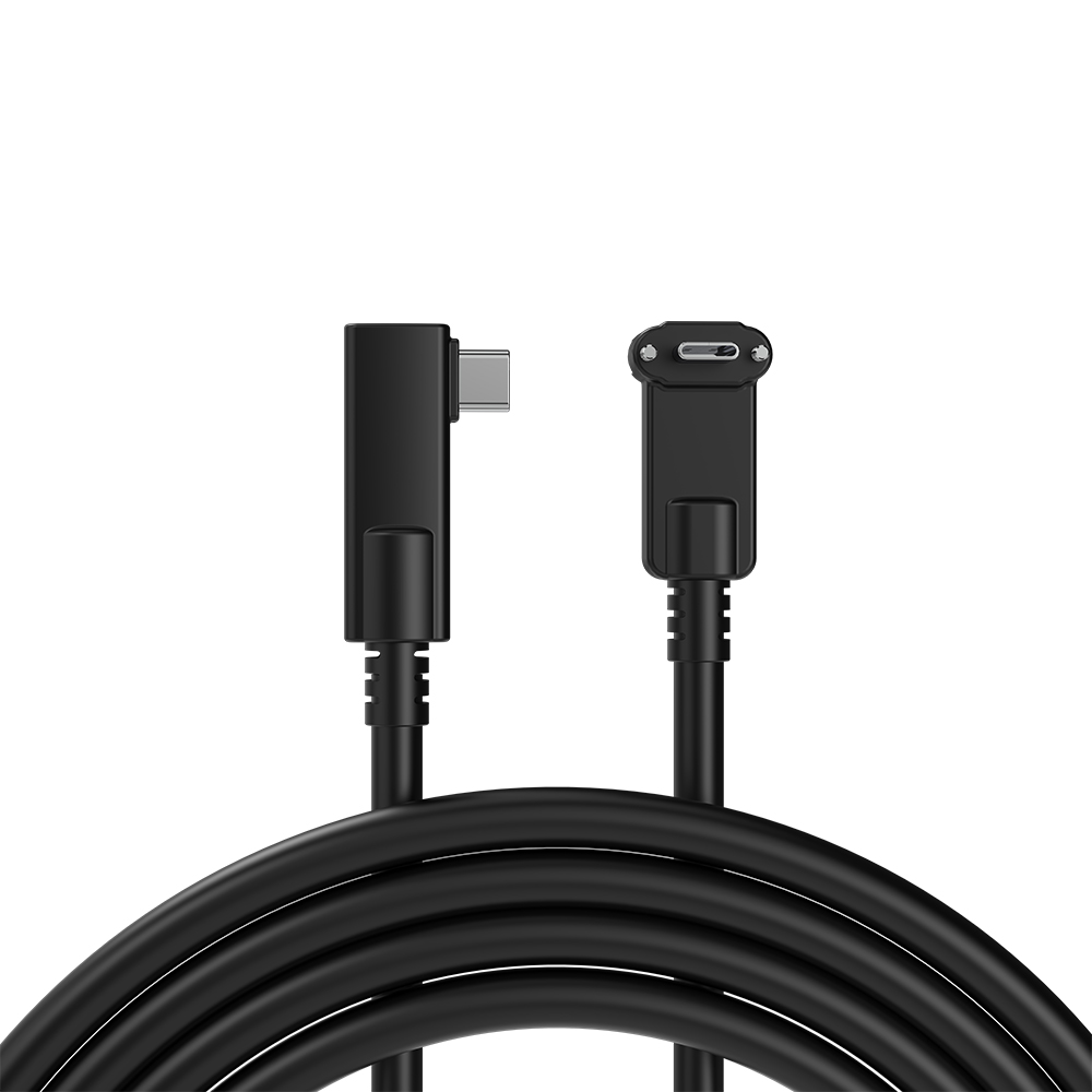 USB 3.2 Gen 2×1 Type C 2通道全功能电缆带角度螺丝锁